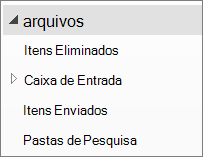 Expanda o ficheiro de arquivo no painel de navegação para ver as respetivas subpastas.