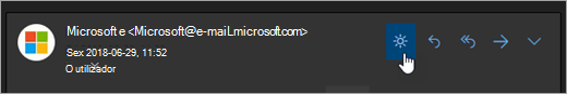 Uma captura de ecrã do botão Ativar as Luzes