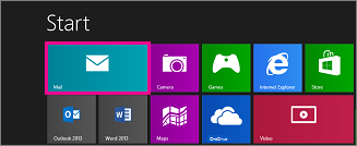 Página Inicial do Windows 8 a mostrar o mosaico Correio