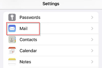 Configurar o e-mail com a aplicação Correio do iOS captura de ecrã uma captura de ecrã
