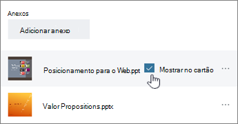 ClickShow no cartão para apresentar uma pré-visualização