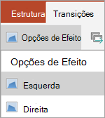 Opções de efeito
