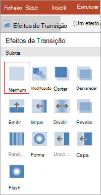 Remover transições