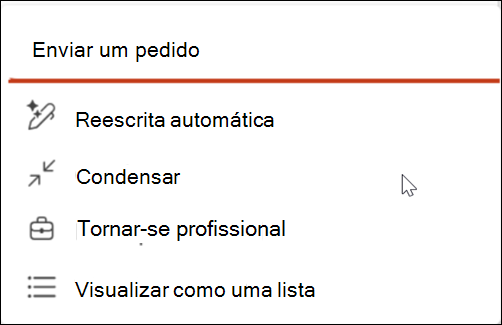 Captura de ecrã a mostrar o ícone de reescrita automática da caneta.