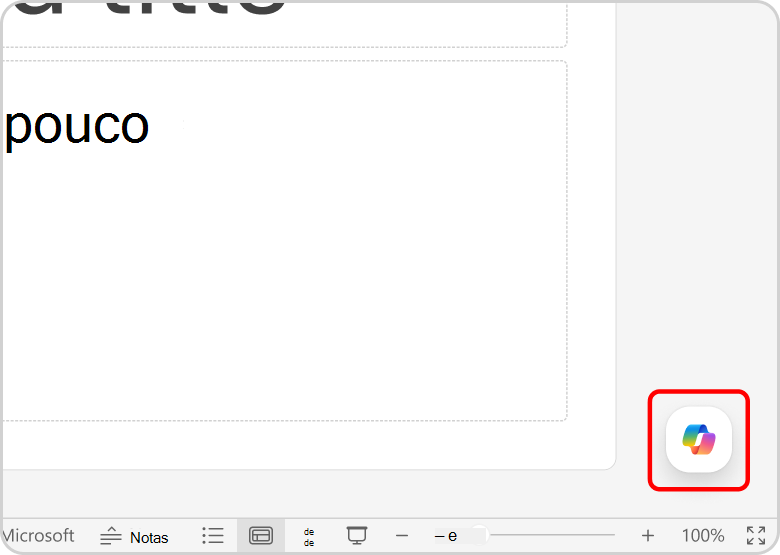 Menu do Copilot realçado a vermelho