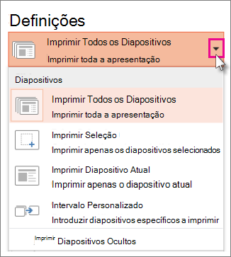 Definições de Impressão