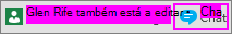 Botão Conversar junto à notificação sobre quem mais está a editar