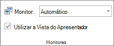 Grupo Monitores no separador Apresentação de Diapositivos