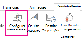 Botão Configurar Apresentação de Diapositivos