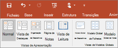Mostra o menu Ver no PowerPoint