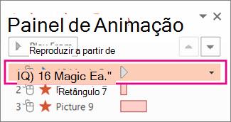 Captura de ecrã a mostrar que o clip de som deve estar na primeira posição