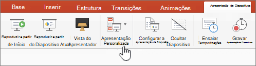 Botão Reproduzir apresentação personalizada