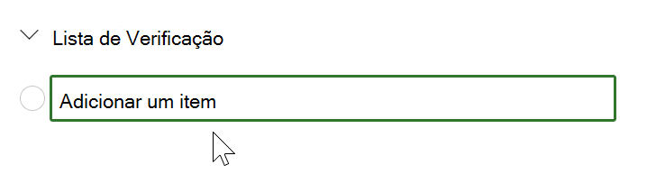 Um cursor a apontar para uma caixa de verificação que lhe permite adicionar um item a uma lista de verificação.