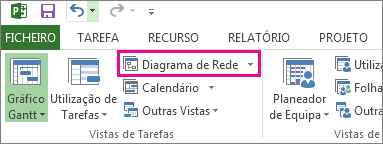 Clique em Diagrama de Rede para abrir a vista de diagrama de rede.