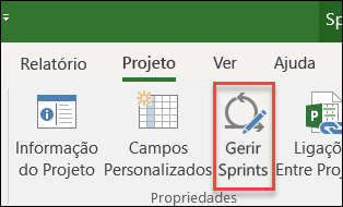 Botão Gerir Sprints