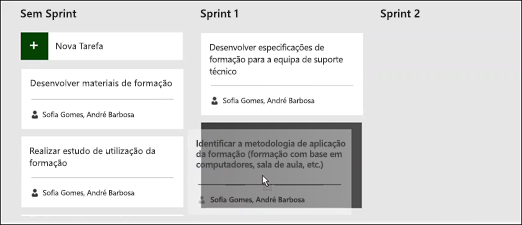 Mover uma tarefa para um sprint.