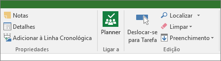 Imagem do botão do Planner no friso Tarefa