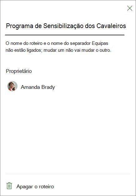Captura de ecrã a mostrar as definições do separador Mapa de Objetivos, realçando Eliminar informações gerais na parte inferior