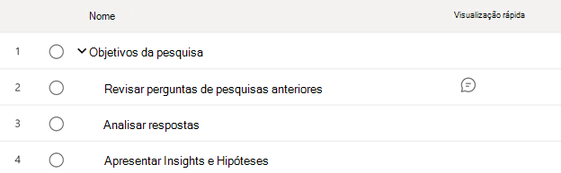 Coluna Consulta rápida