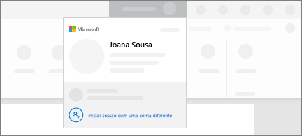 Captura de ecrã conceptual da funcionalidade de mudança de conta