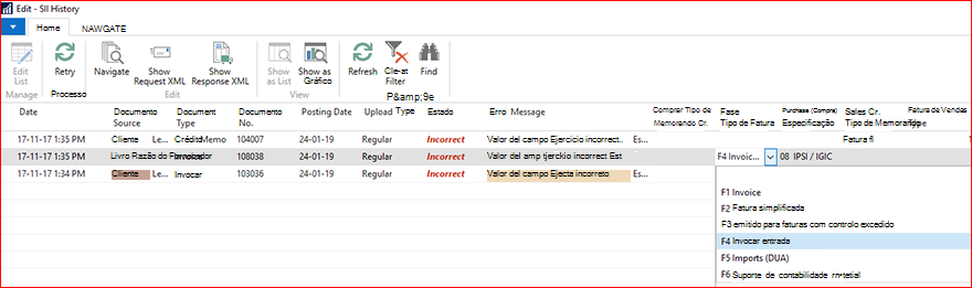 Screenhot sobre como fazer alterações aos valores dos campos