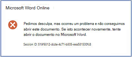 mensagem de erro