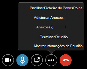 Comandos Anexos no menu Mais Opções