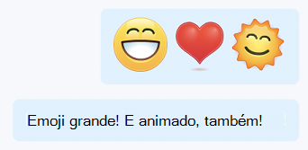 Grande um emoji animado em conversas Skype para Empresas