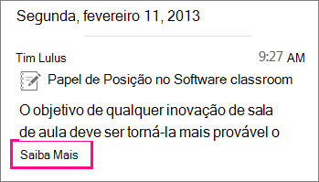 Captura de ecrã da história de MI fechada com o pedido Ler mais realçado