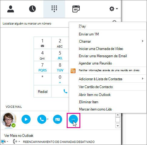 Voicemail Mais Opções.