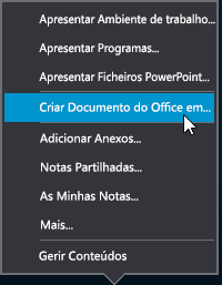 Opção Cocriação no menu Apresentar