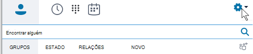 Skype para Empresas Opções do Menu Principal