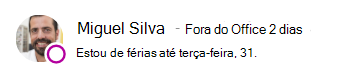 Mensagem de presença para Miguel