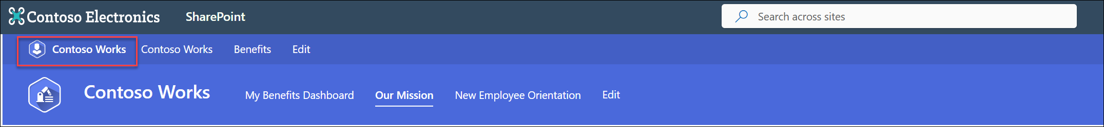Captura de ecrã do logótipo do HubSite