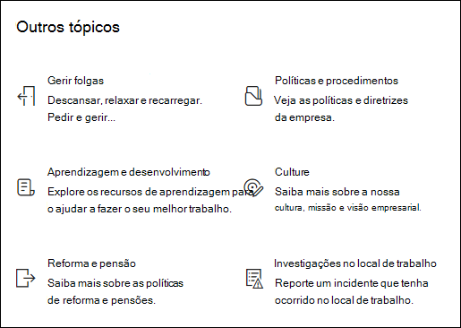 Pré-visualização da peça Web Ligações Rápidas.