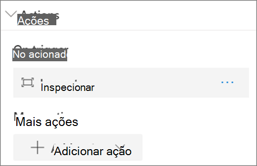Opções de ação de imagem
