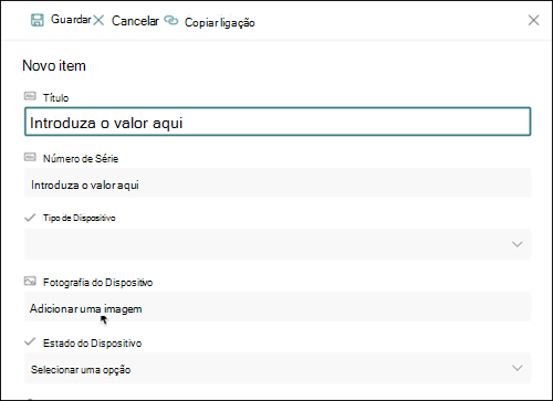 Novo Item da Coluna de Imagem