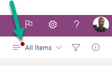 Um ponto vermelho no menu Desativar vista de opções indica que existe um problema de Sincronização que precisa de atenção.