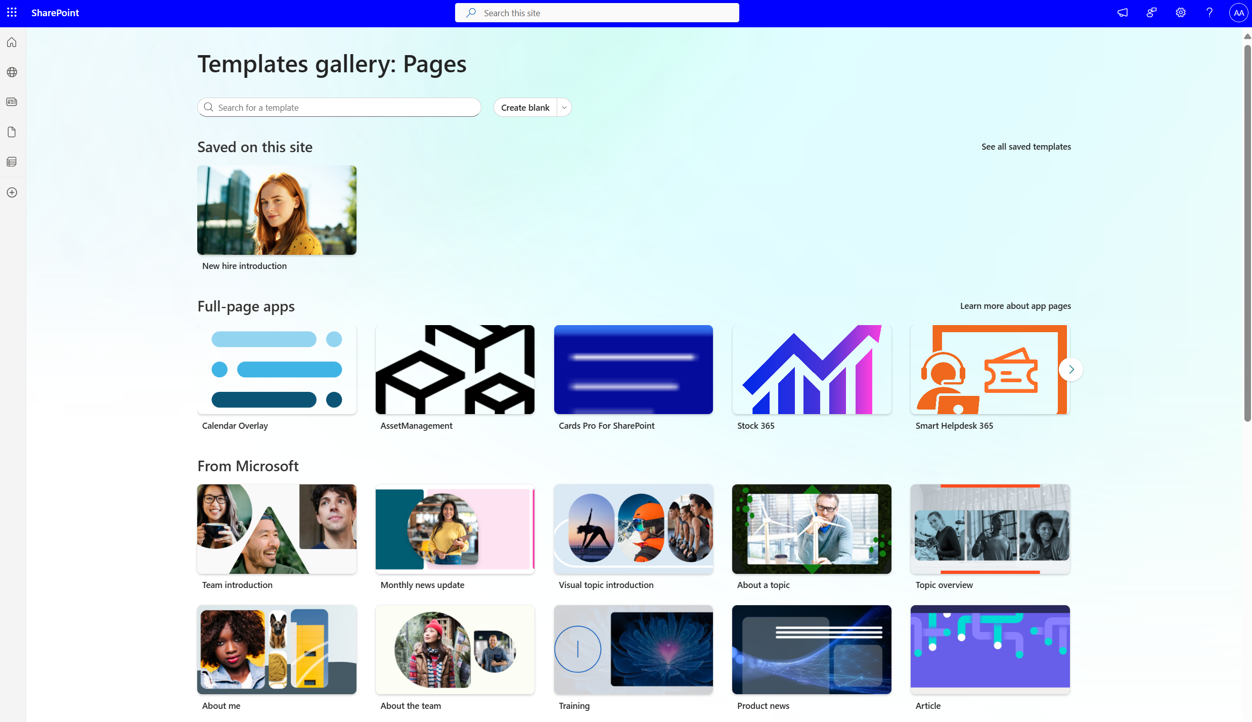 Nova galeria de modelos