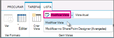 Modificar uma vista
