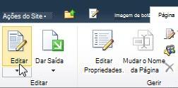 Comando Editar no separador Editar