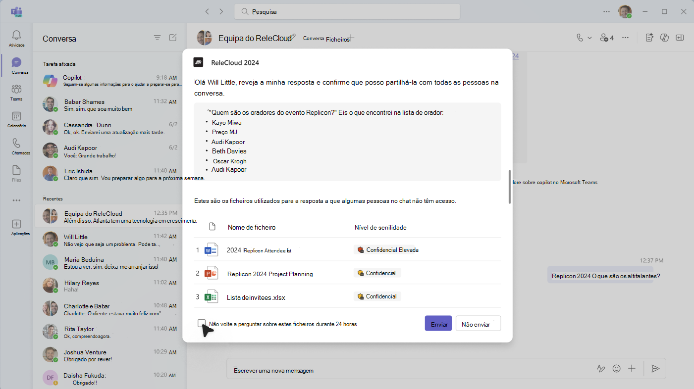Captura de ecrã a mostrar a caixa de diálogo de confirmação para o asker verificar se é seguro publicar uma resposta.