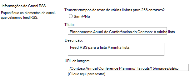 Informações de Canal RSS