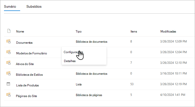 Ative a segmentação de conteúdos numa biblioteca.