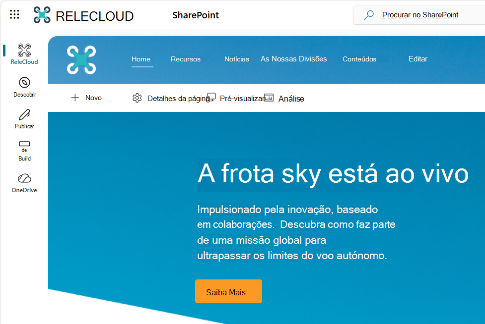 Nova Barra de Aplicação do SharePoint