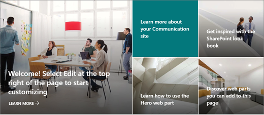 Peça Web hero no site de comunicação com design de comunicação padrão