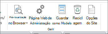 Gerir botões de site