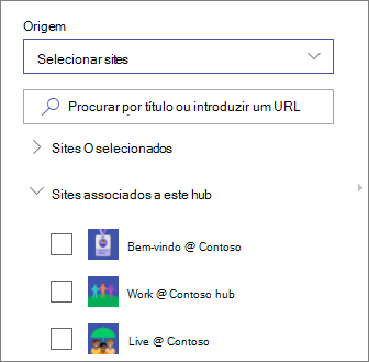 Selecionar sites