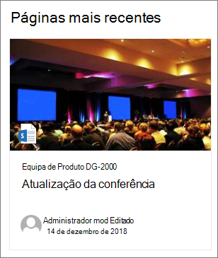 Exemplo de imagem em miniatura de página na peça Web Conteúdo realçado