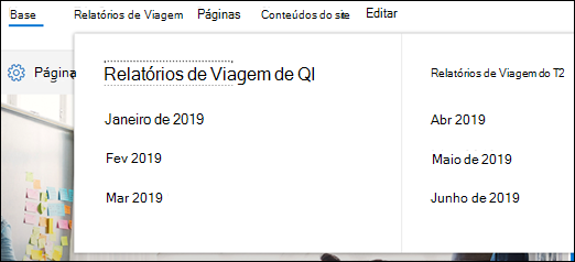 mega menu do SharePoint